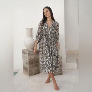 Daughters of India Kyra Midi Dress - Color - Pepper | Size - Large